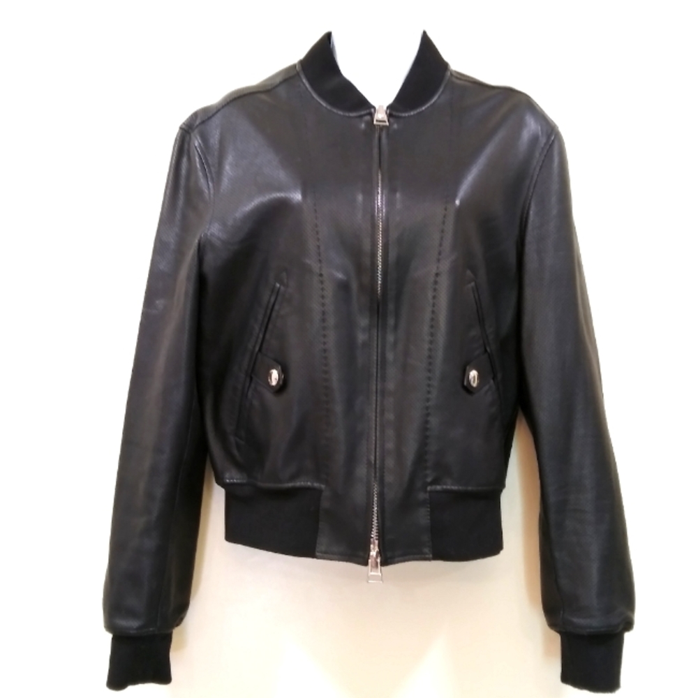 Tom Ford Black Leather Bomber Jacket